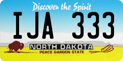 ND license plate IJA333