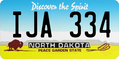 ND license plate IJA334