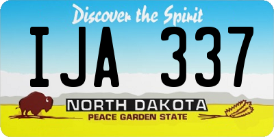 ND license plate IJA337
