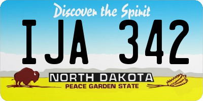 ND license plate IJA342