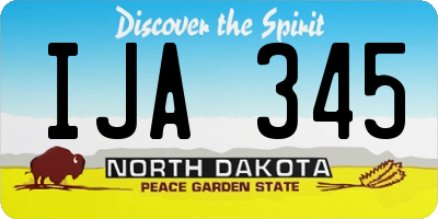 ND license plate IJA345