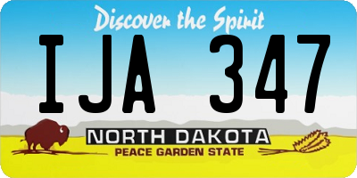 ND license plate IJA347