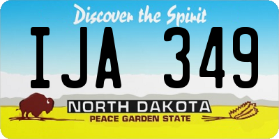 ND license plate IJA349