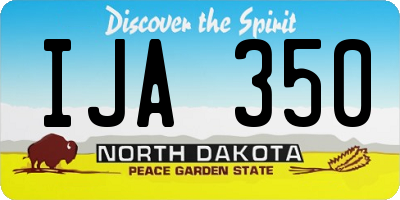 ND license plate IJA350