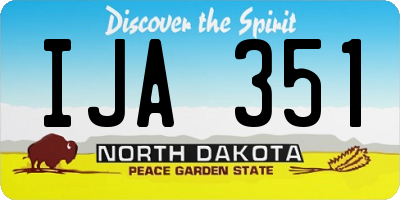 ND license plate IJA351