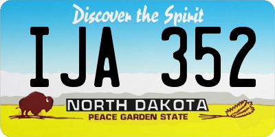 ND license plate IJA352