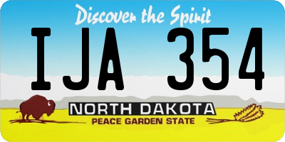 ND license plate IJA354