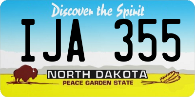 ND license plate IJA355