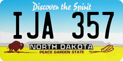 ND license plate IJA357
