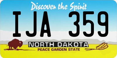 ND license plate IJA359