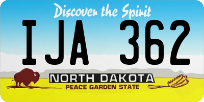 ND license plate IJA362
