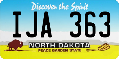 ND license plate IJA363