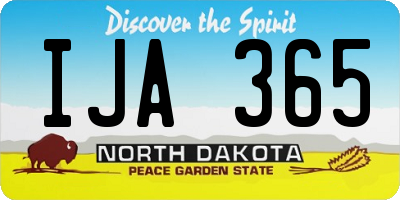 ND license plate IJA365