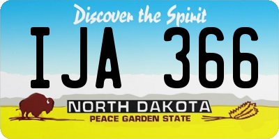 ND license plate IJA366