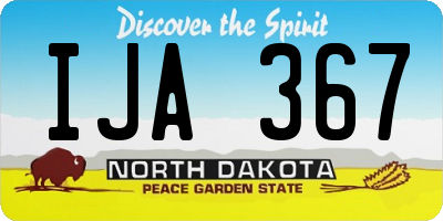 ND license plate IJA367