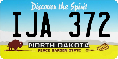 ND license plate IJA372
