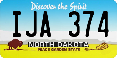 ND license plate IJA374