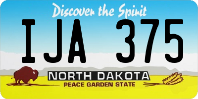 ND license plate IJA375