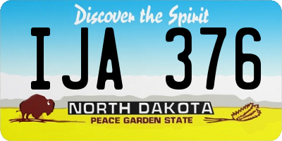 ND license plate IJA376