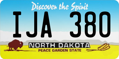 ND license plate IJA380