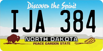 ND license plate IJA384