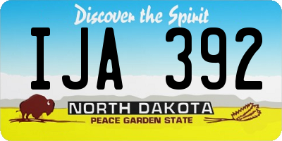 ND license plate IJA392