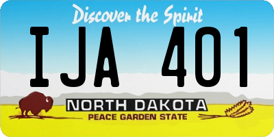 ND license plate IJA401