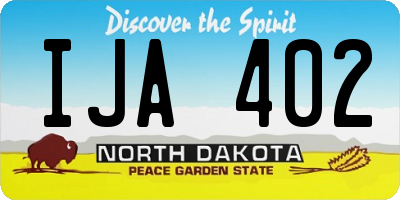 ND license plate IJA402