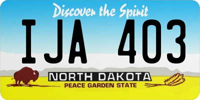 ND license plate IJA403