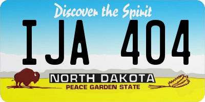ND license plate IJA404