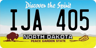ND license plate IJA405