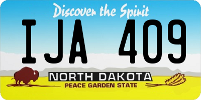 ND license plate IJA409