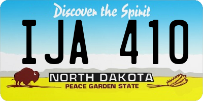 ND license plate IJA410