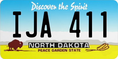 ND license plate IJA411