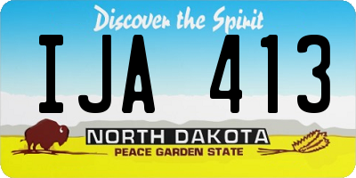 ND license plate IJA413