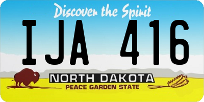 ND license plate IJA416