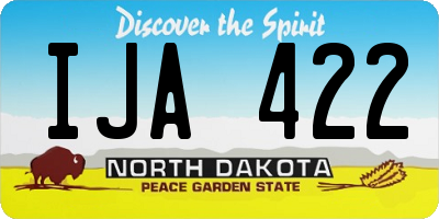 ND license plate IJA422
