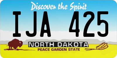 ND license plate IJA425