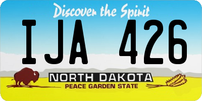 ND license plate IJA426