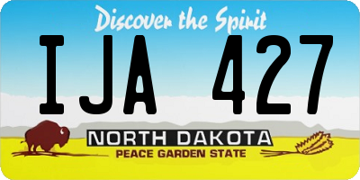ND license plate IJA427