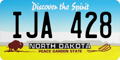 ND license plate IJA428