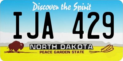 ND license plate IJA429