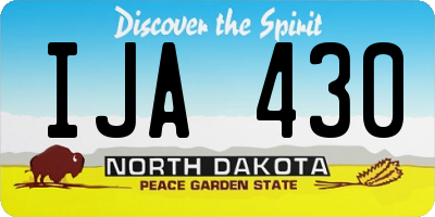 ND license plate IJA430