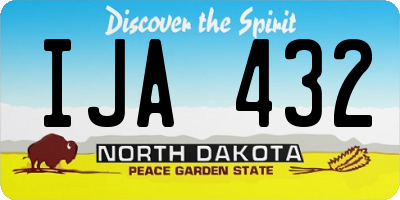 ND license plate IJA432