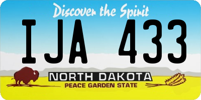 ND license plate IJA433