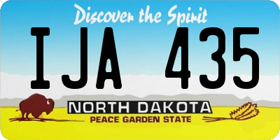 ND license plate IJA435