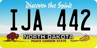 ND license plate IJA442