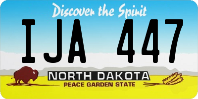 ND license plate IJA447