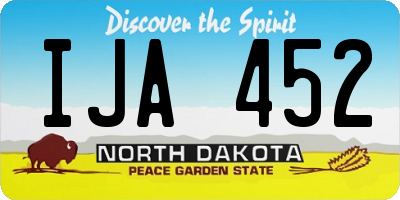 ND license plate IJA452