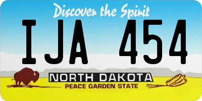 ND license plate IJA454
